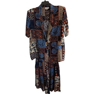 Tomorrow Women's Short Set Size XXL Acetate Blend Short Sleeve Print Outfit